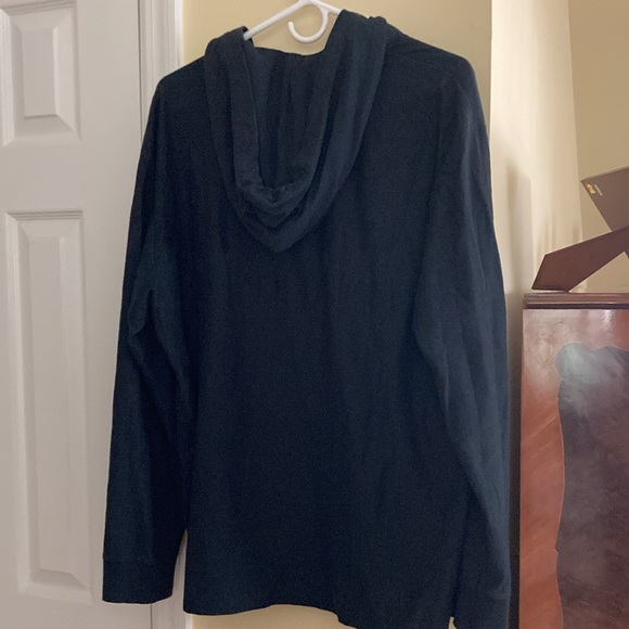 Theory sz XL cotton longsleeve tshirt hoodie 2 buttons LIKE NEW dark navy blue - Picture 6 of 12